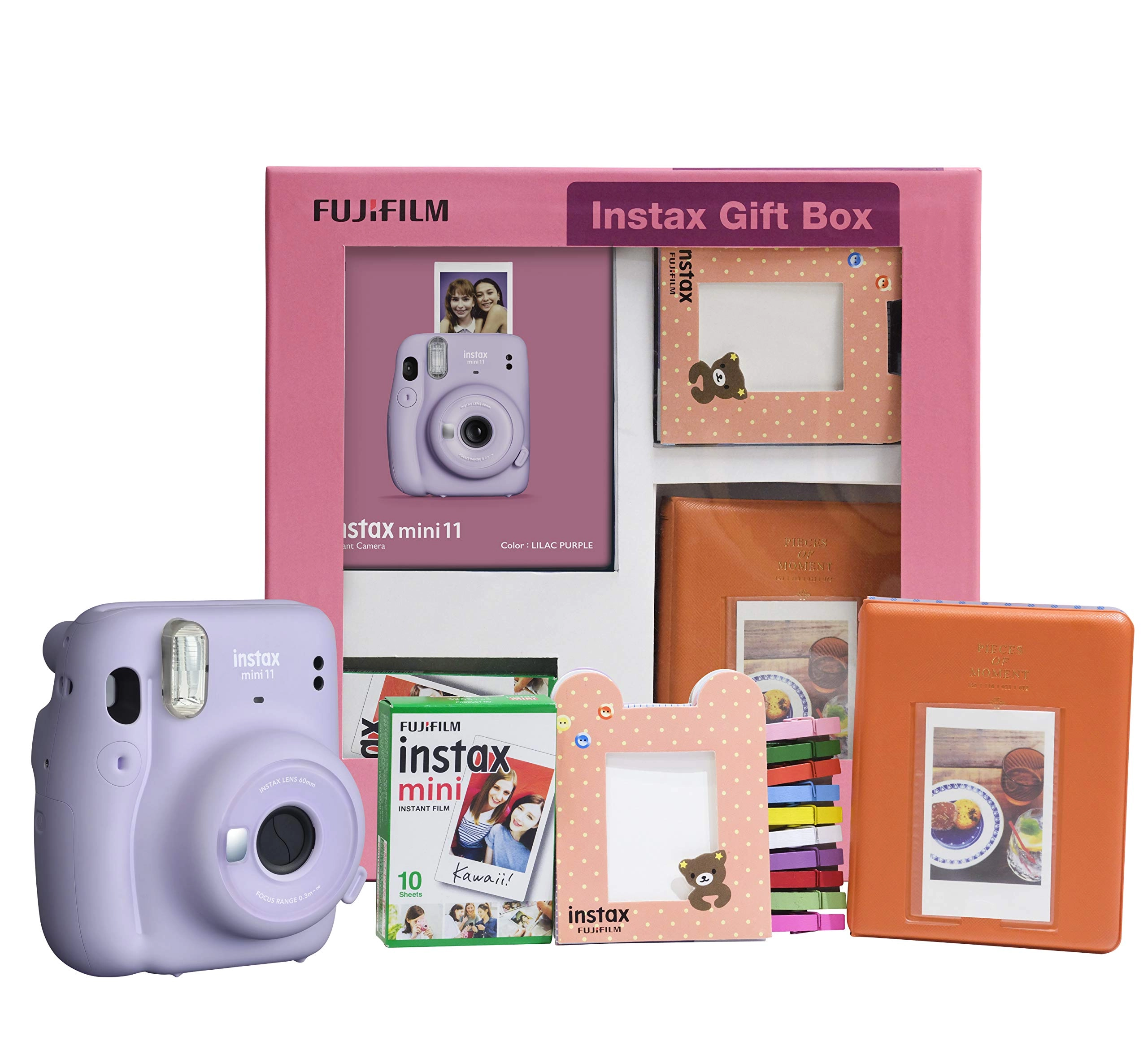 Instax Mini 11 - Sky Blue + Instax Mini Film Pack - 10 Shots + Instax Photo Bunting + Instax Photo Album + Batteries + Camera Strap + Warranty Card + Instruction Manual