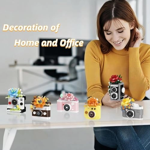 6 Mini Flowers Camera Micro Bricks Building Set - 1652 pcs