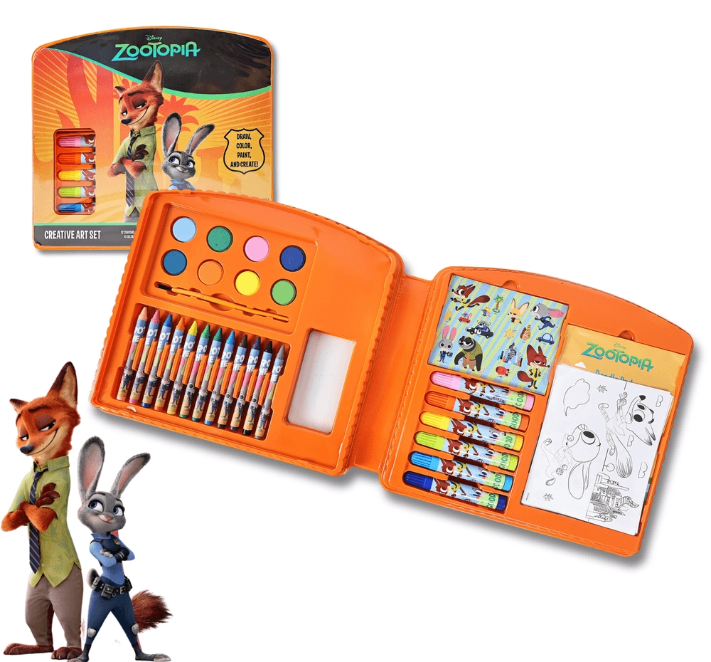 Zootopia Creative Art Set - 50+pcs crayons, markers, watercolors