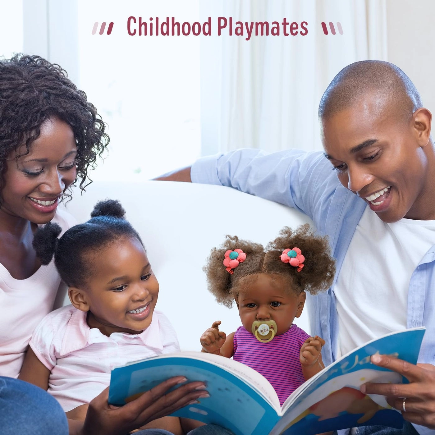 Reborn Baby Doll - 22 Inch Caramel Skin Tone Taupe Eyes Ages 3+