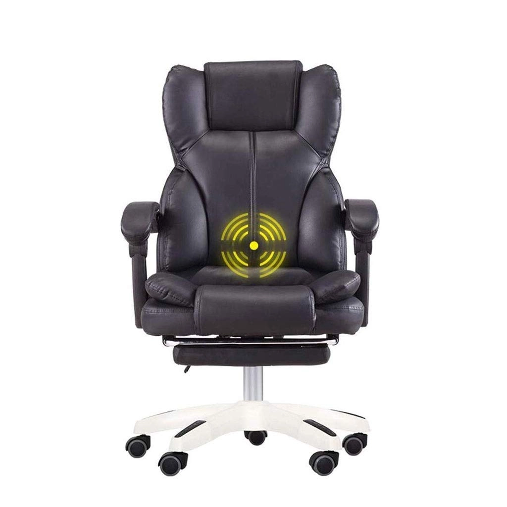 Desk Chair - PU Leather Brown High Back
