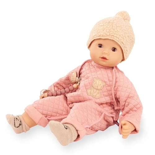 Maxy Muffin Little Bear Baby Doll - 16.5" Sleepy Eyes Quilted Pink Winter Onesie Ages 3+