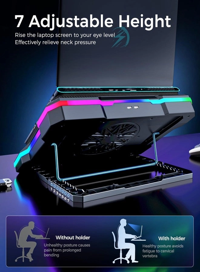 Gaming Laptop Cooler - large 5.5 inch cooling fan 14-19 inch