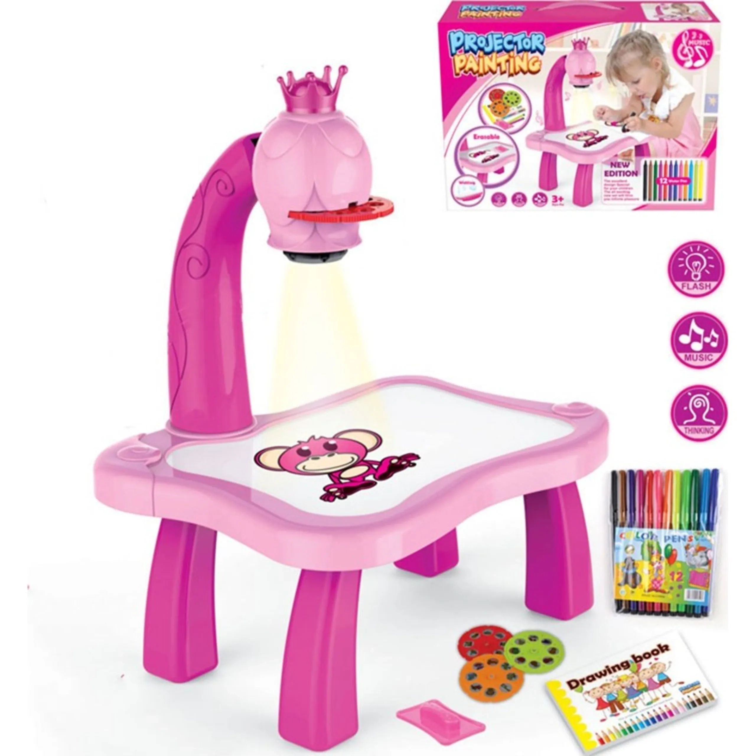 Kikibebe Projection Painting Machine Musical Toy - 3 years+