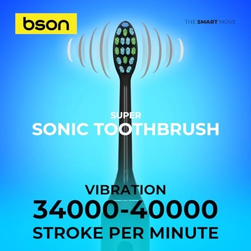 Super Sonic Toothbrush - 9X Whitening 30-Day Battery 40,000 SPM