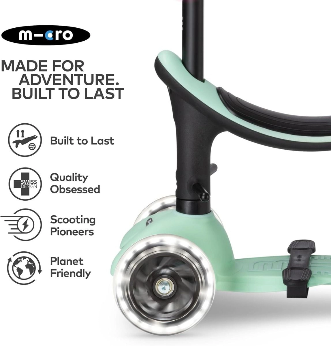 Mini 2Grow Deluxe Magic 3-Wheel Kick Scooter – 120/85mm LED