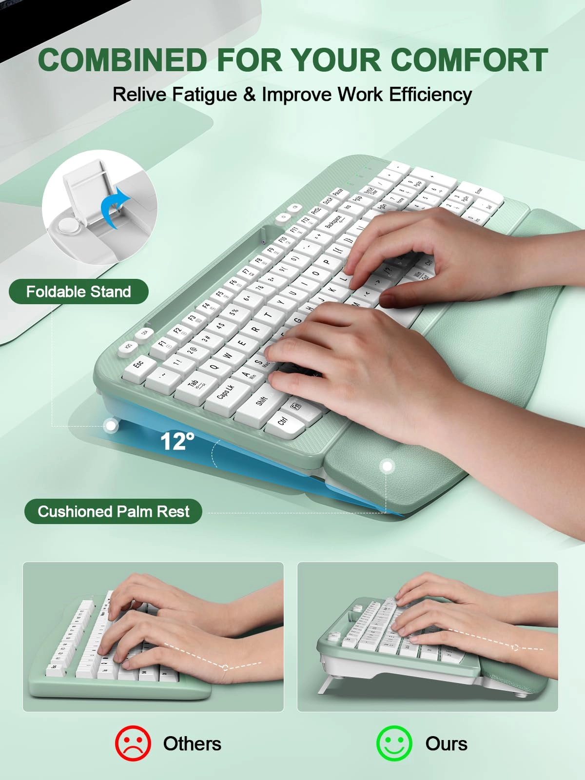 Ergonomic Wireless Keyboard - Wireless