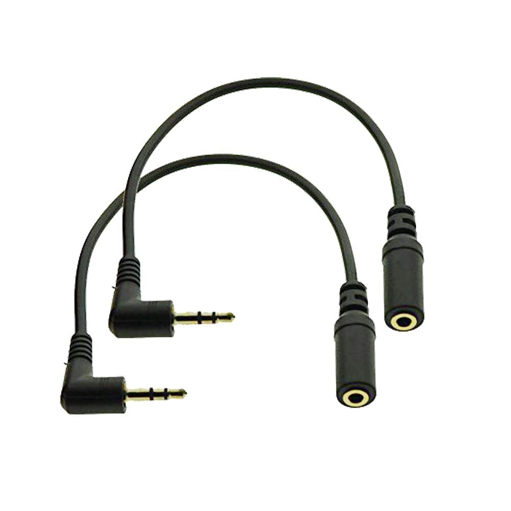 MMNNE 3.5mm Male Right Angle to 3.5mm Female Audio Cable - 2Pack 8inch 3-Pole