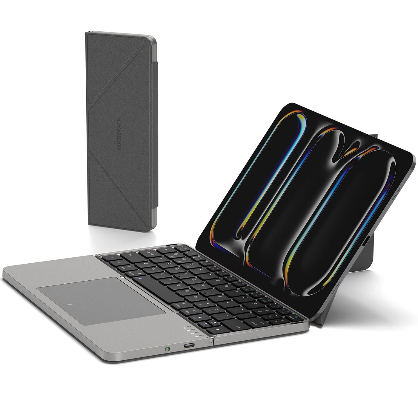 Foldable Bluetooth Keyboard - Touchpad Stand Rechargeable
