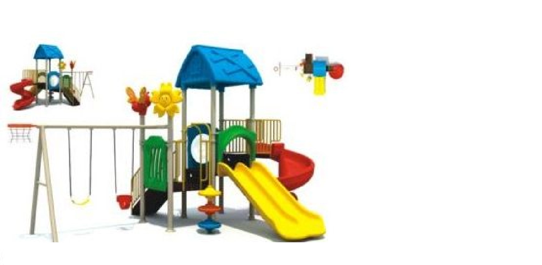 Kids Playground Climbers Swings N Slide - 3+ Multi Colour