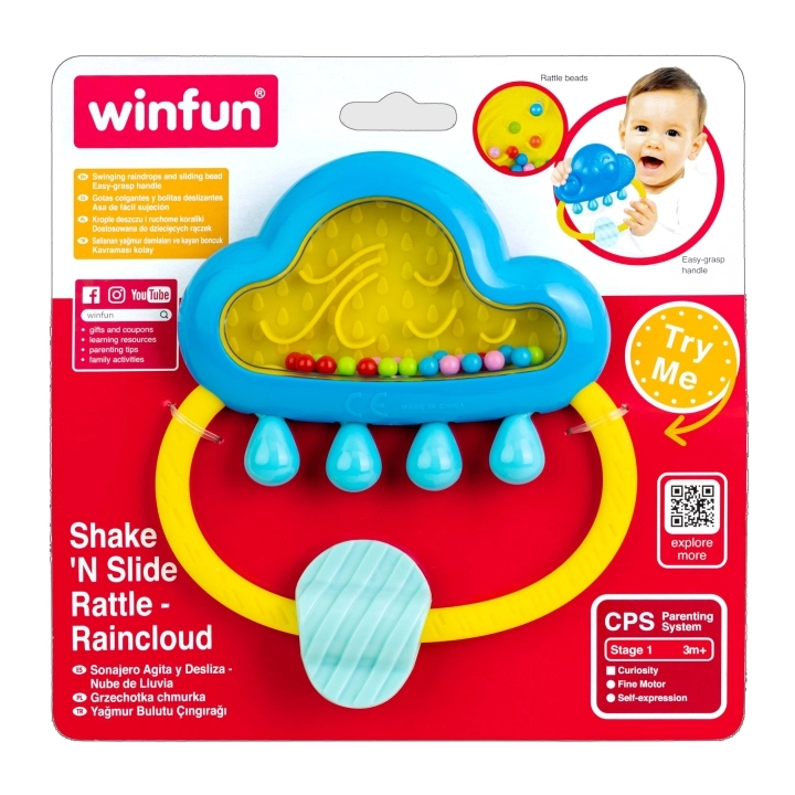 Shake 'N Slide Rattle - Suitable for 3 months & above Raincloud