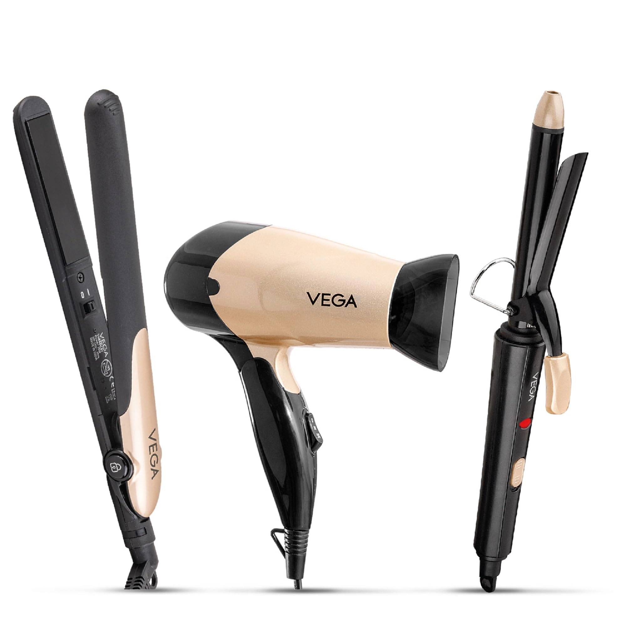 RISE APPLIANCES PVT LTD Hair Straightener - Ceramic + Hair Curler - Ceramic + Hair Dryer - 1000W 2 Speed