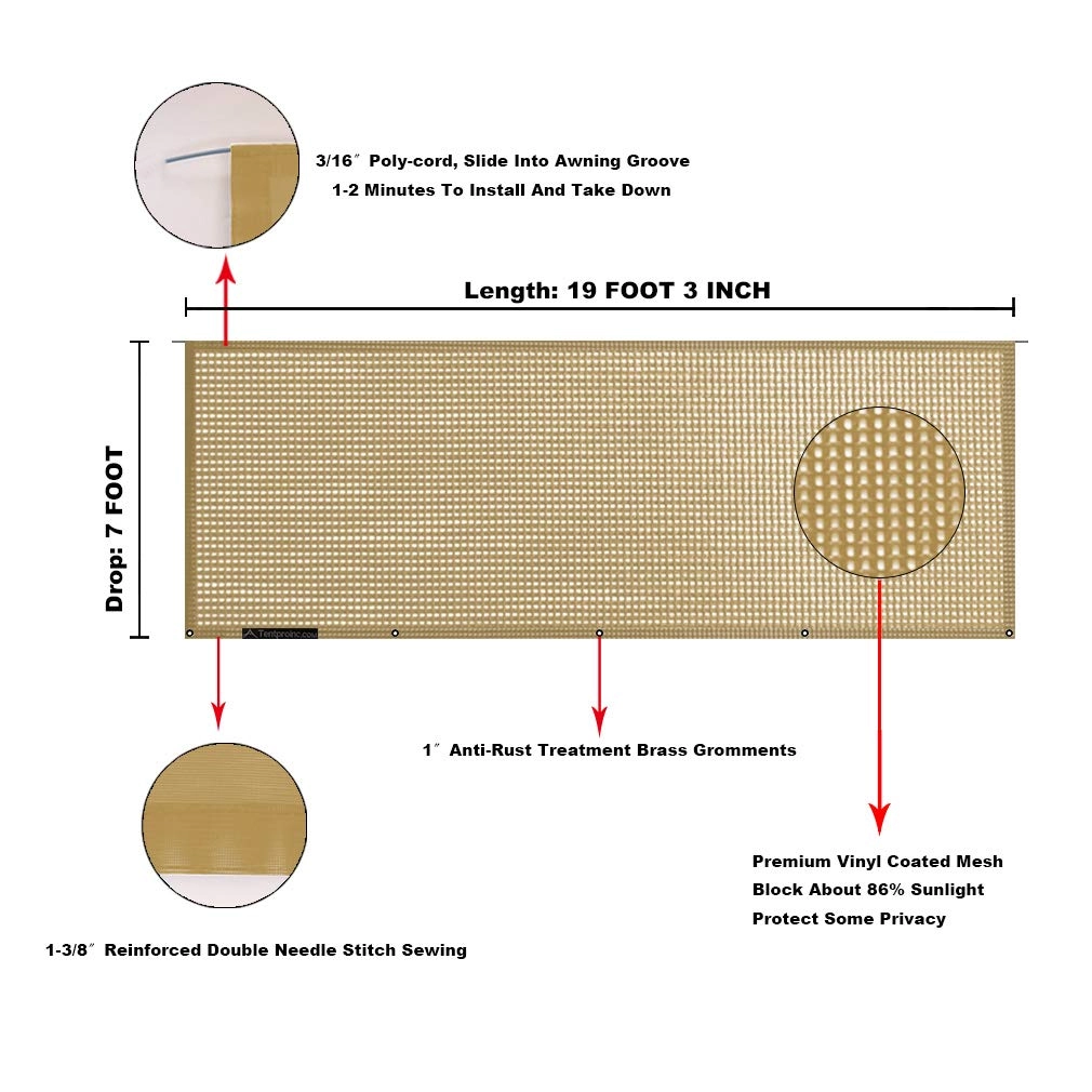 RV Awning Sun Shade Screen