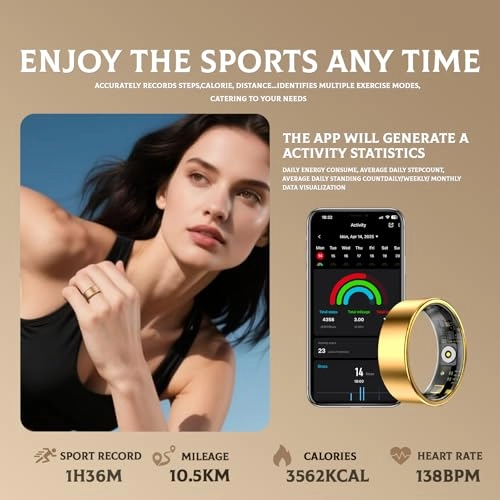 Smart Ring - Health Fitness Tracker 7-Day Battery