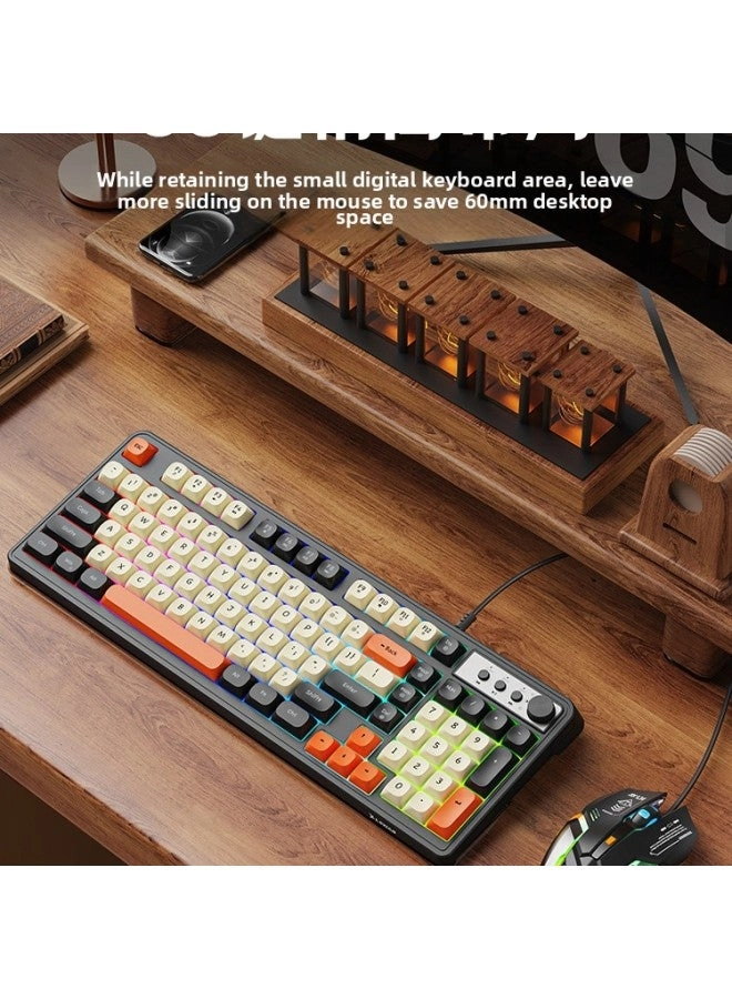 Mechanical Feel Keyboard And Mouse - Wired