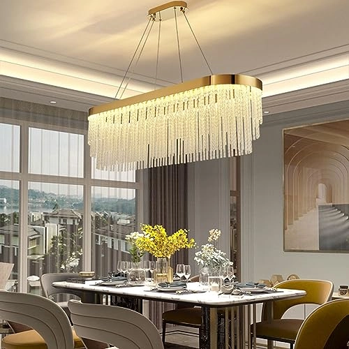 Crystal Chandelier - Golden tricolor light 100*38*30cm