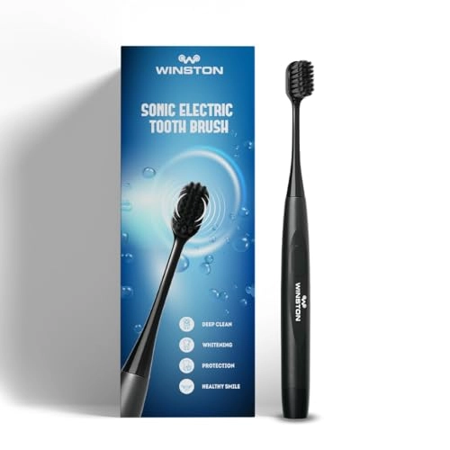Super Sonic Electric Toothbrush - Charcoal Bristles Battery Powered 2 Cleaning Modes