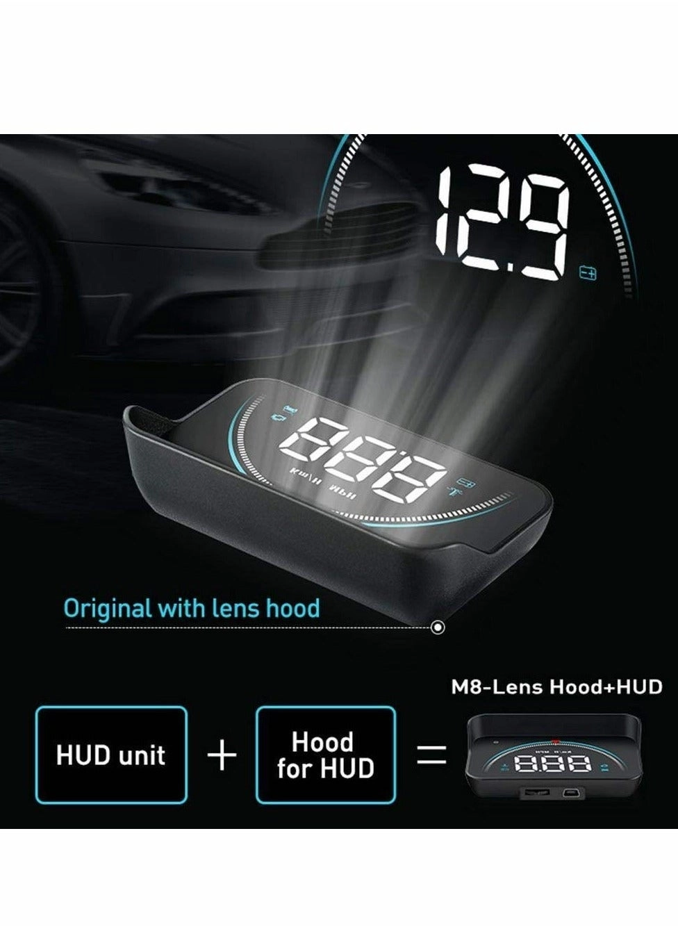 HUD Head-up Display - Multifunctional Overspeed Warning System OBD II