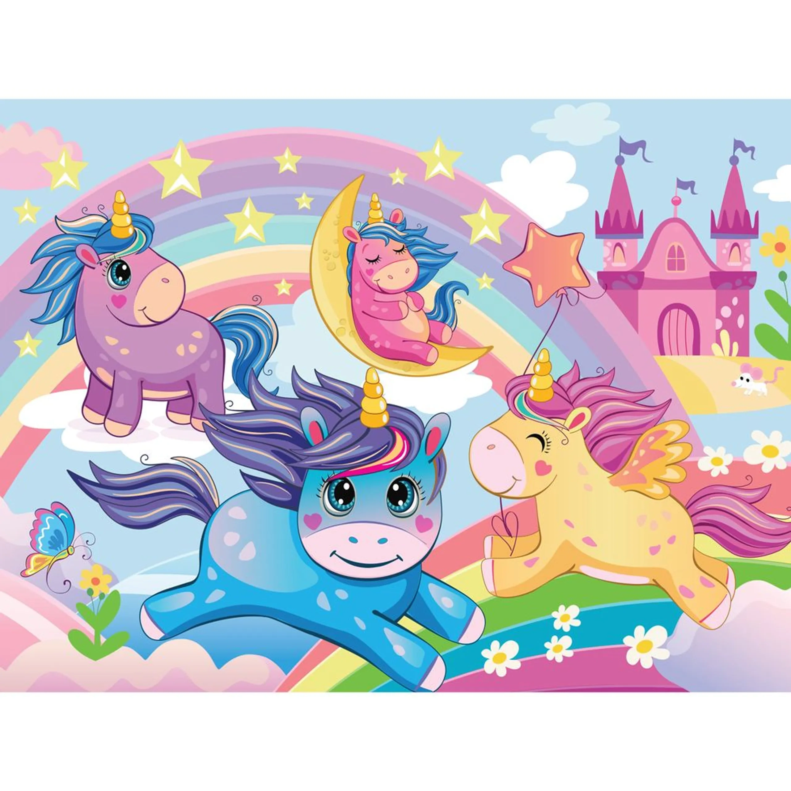 Rainbow Unicorns Puzzle (40761363-HST02445) - 45 pcs