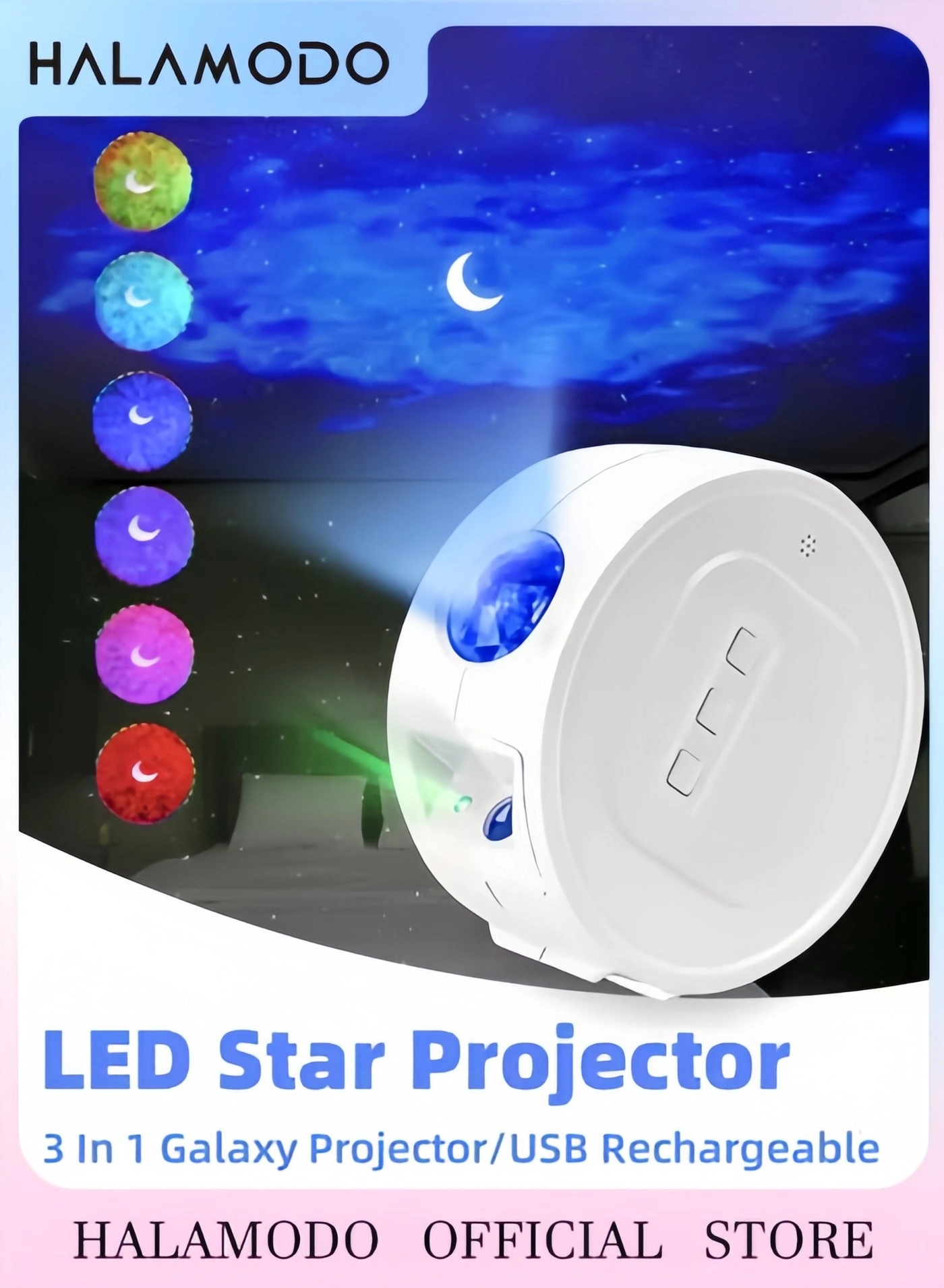 halamodo Starry Sky Projector Lamp - White