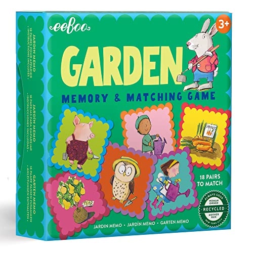 Garden Little Square Memory & Matching Game - Ages 3 and up 18 Pairs to Match