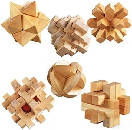 ULT-unite Wooden Cube Brain Teaser Puzzle