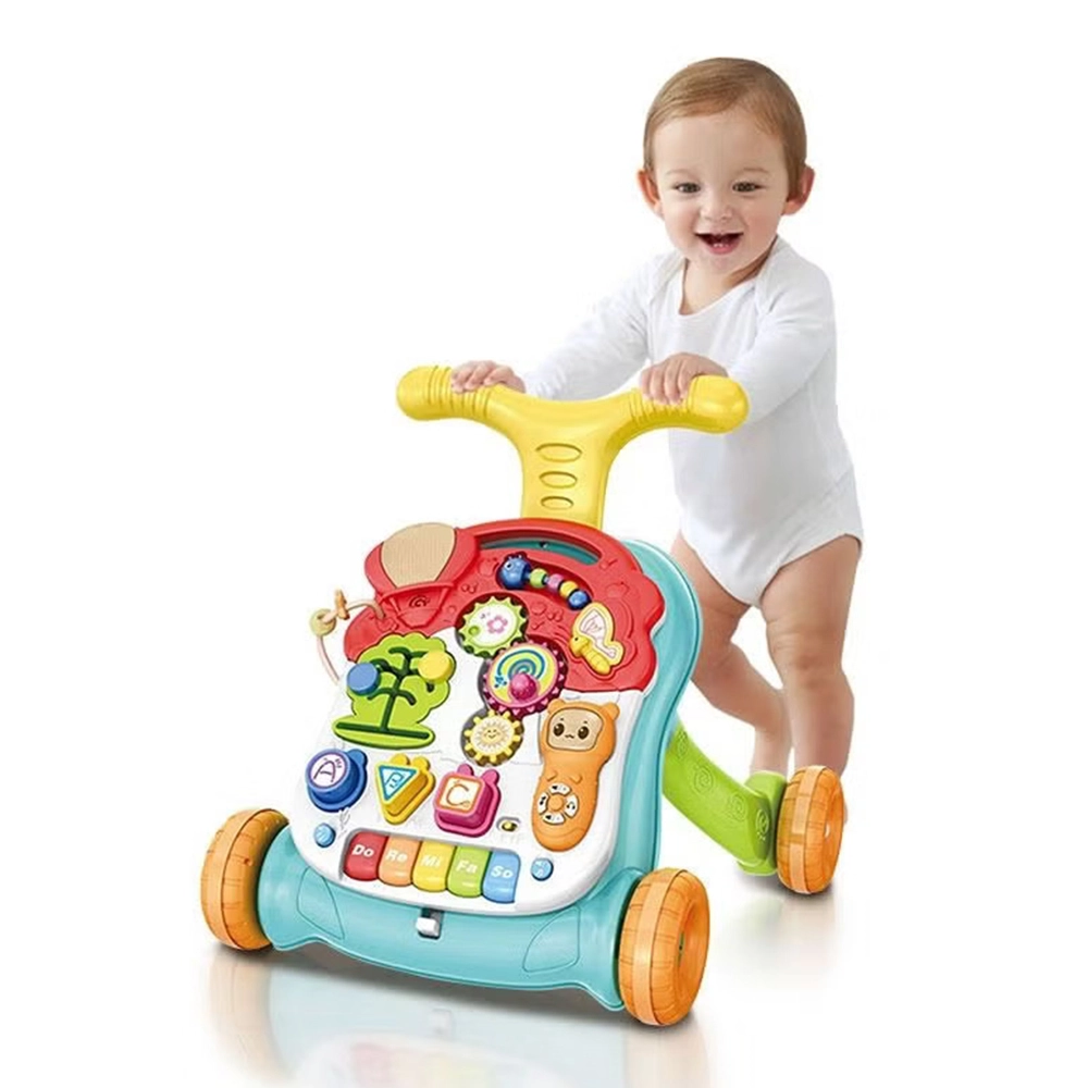 3-In-1 Baby Walker Rotating Chair & Table Playset - Pink Suitable for 6 months and above