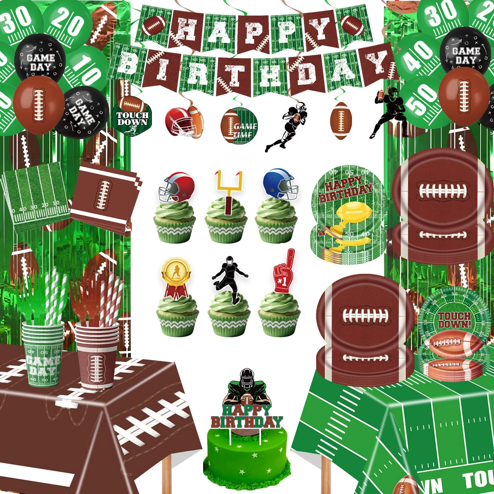 surioo Football Party Decorations - 220 Pcs Game Day & Tailgate Events