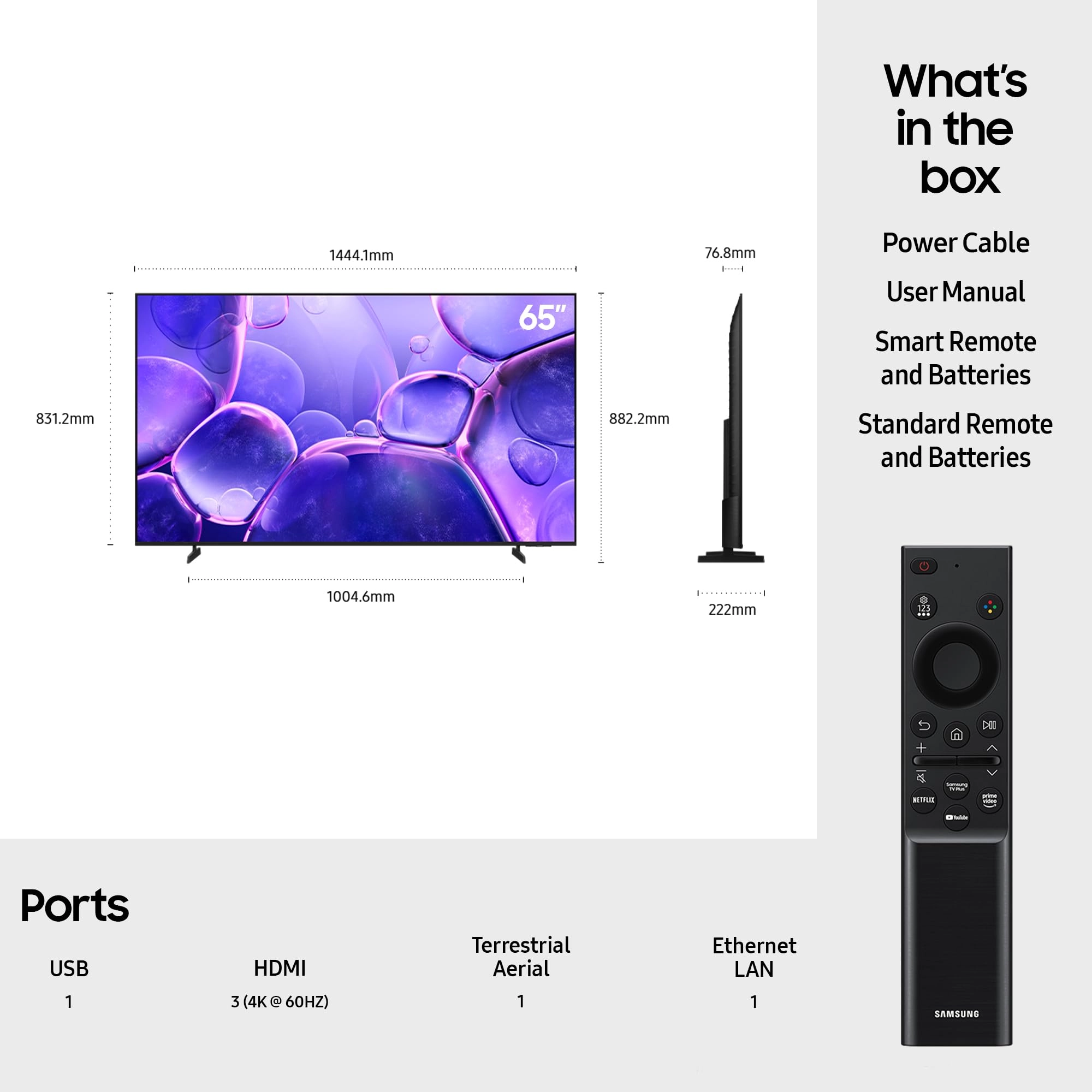 UE65U8000FKXXU - 65 inches