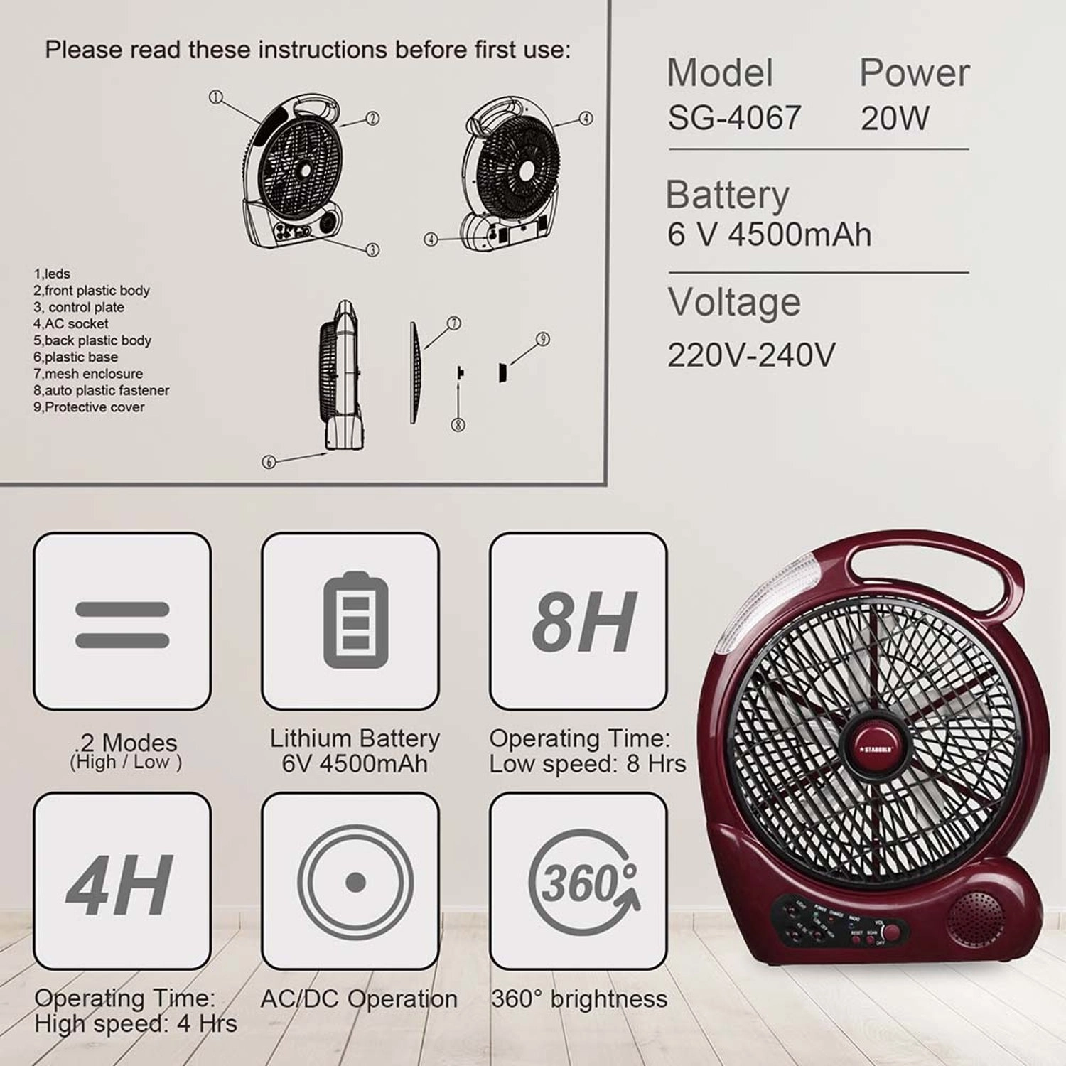 SG-4067-MR - Table Top 10 inch