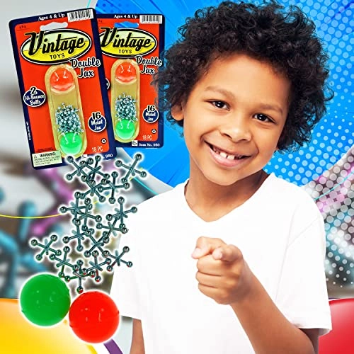 Vintage Metal Jacks - 4-8-12 Years Old 16 jacks and two small bouncy balls