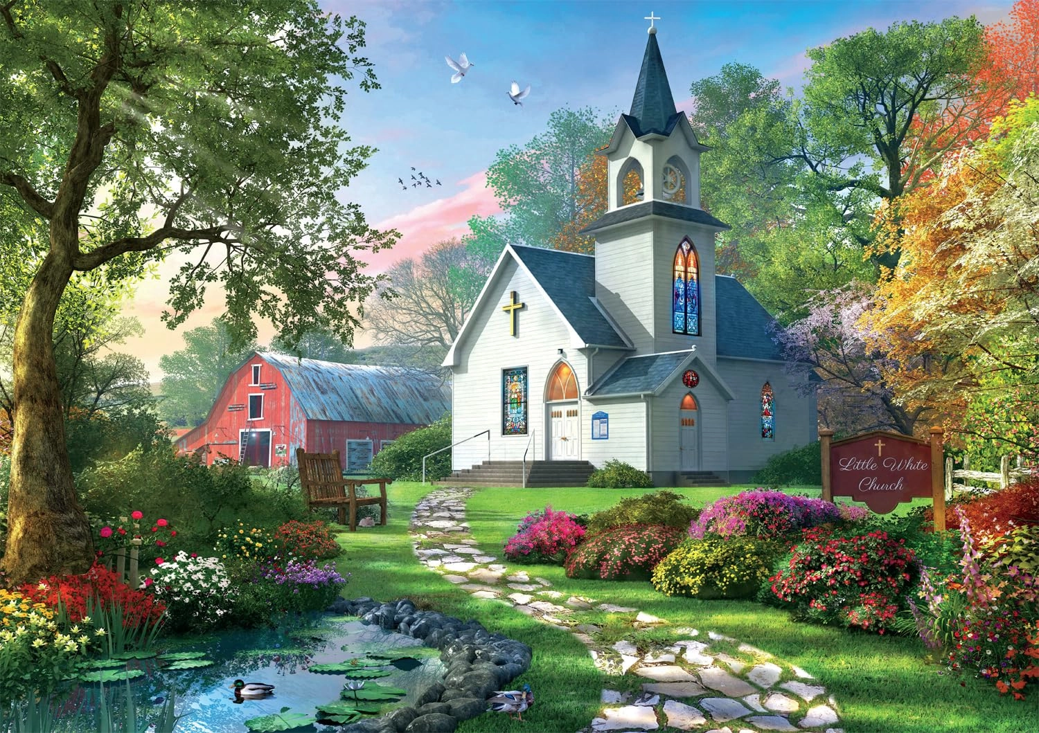 Buffalo Games Little White Chapel Puzzle - 500 pcs