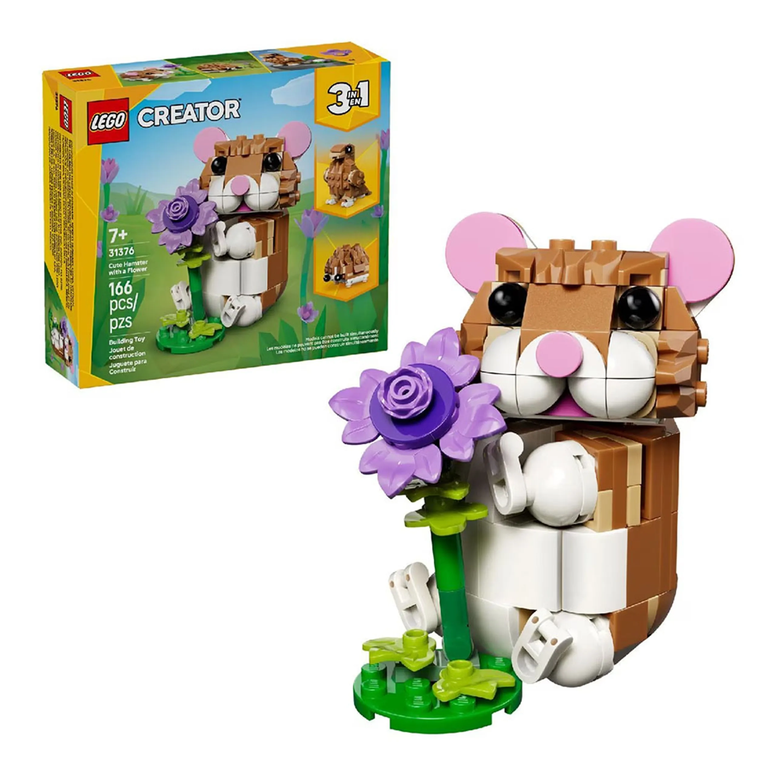 Cute Hamster with a Flower (31376) - 3in1
