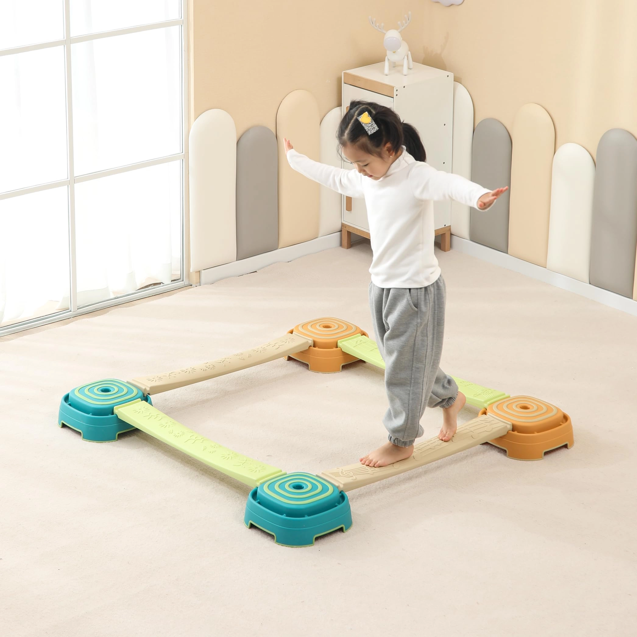 RORLAND Balance Beam and Stepping Stones Set - 1-3 8 pieces