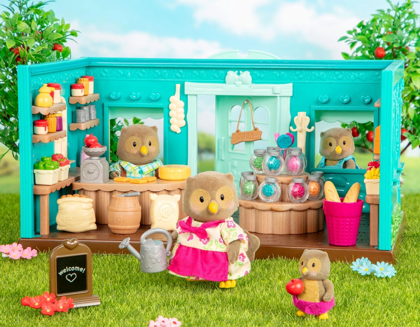 Owl Father Owen + Owl Mother Delores + Owl Baby Peep + Owl Boy Pete + Story Book - 3+ Years 5 pieces