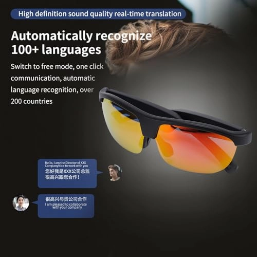 AI Translation Smart Glasses - Real Time Translation Microphone Speaker