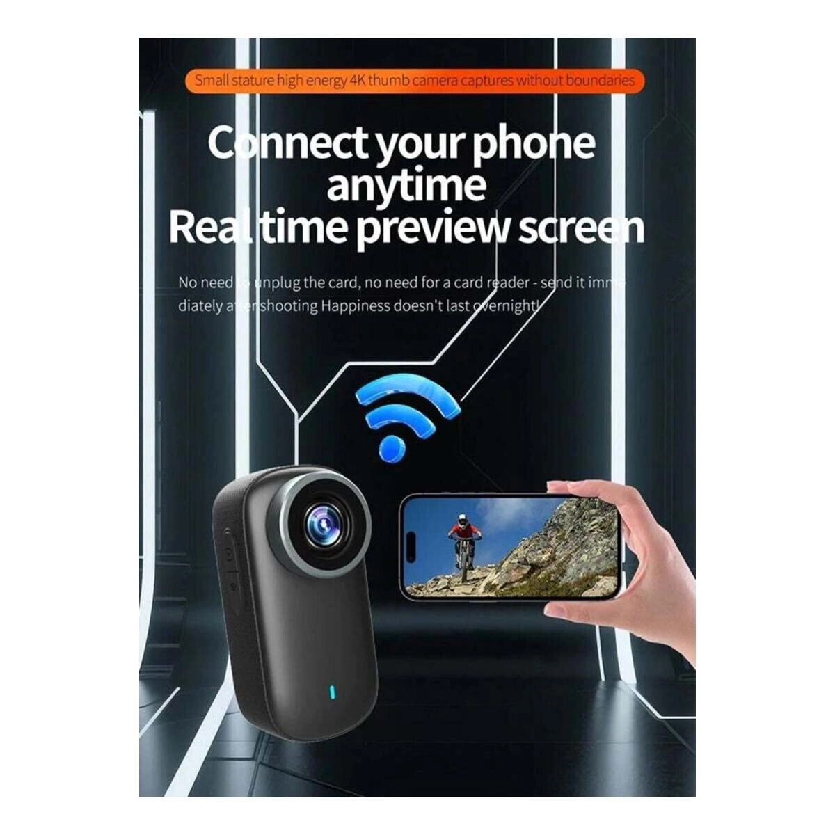 Portable WiFi Mini Sports Camera - 128GB 4K
