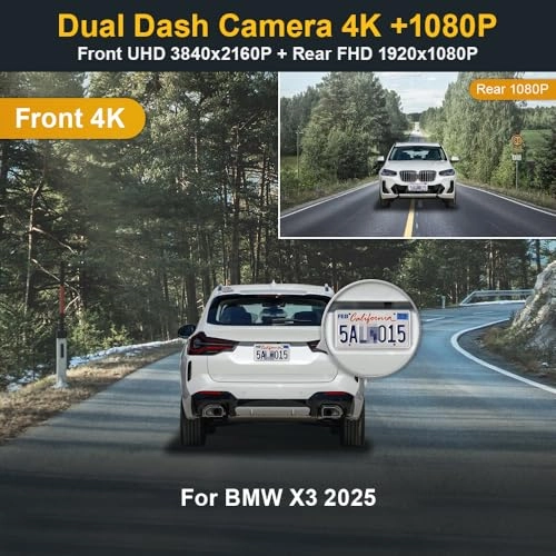 4K Front and 1080P Rear - 2160 X 1080 pixels for BMW X3 2025 (G45)