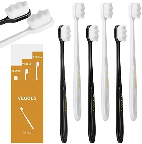 VEGOLS Adult Extra Soft Toothbrush 6-Piece Pack