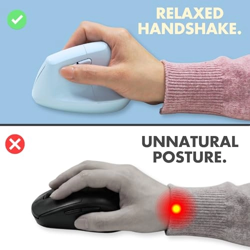 Vertical Ergonomic Mouse - 2.4G wireless receiver Bluetooth