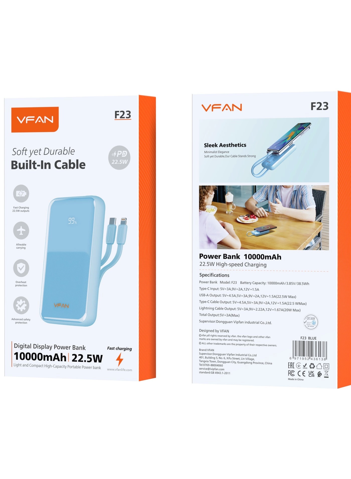 VFAN F23 - 10000mAh 22.5W Fast Charging