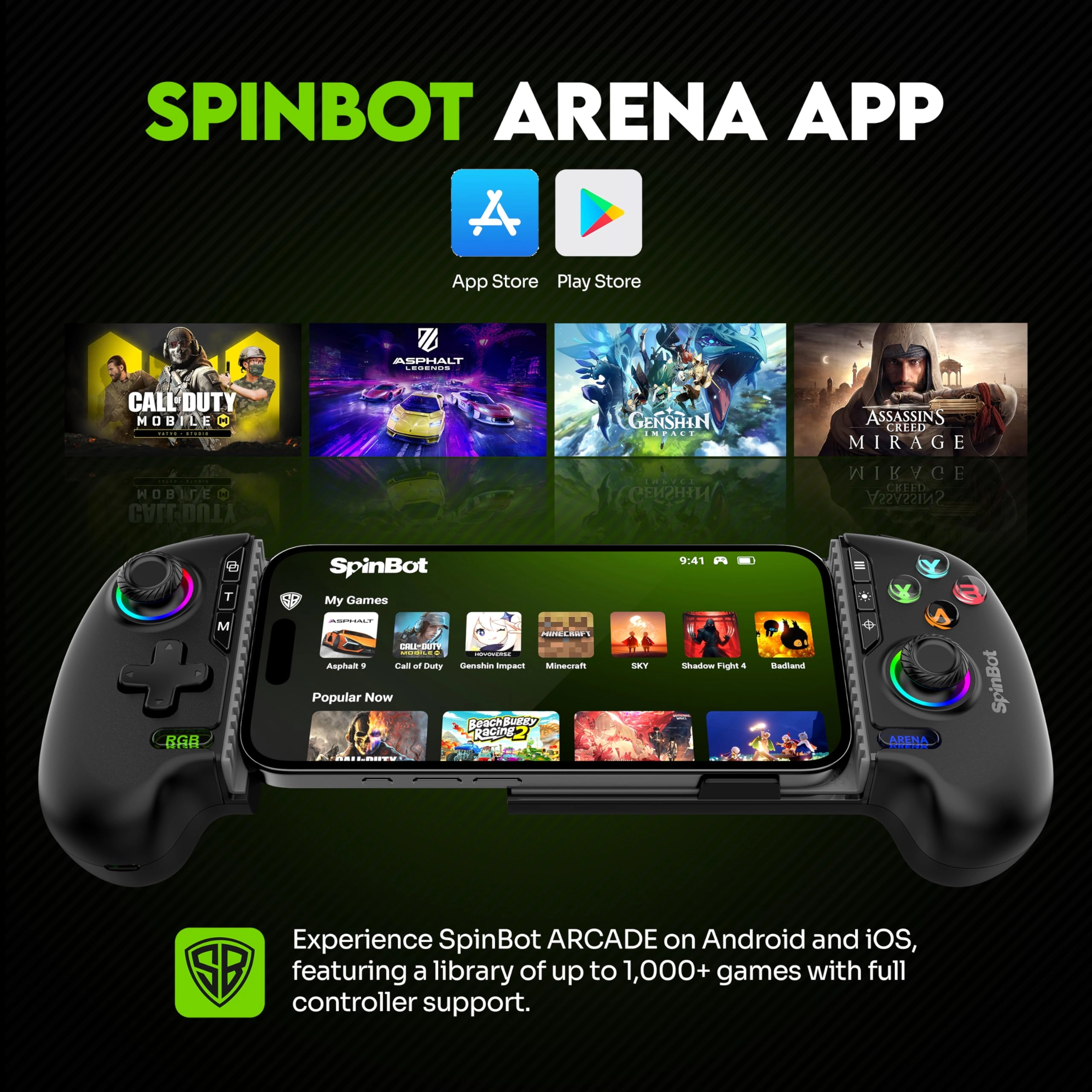 Arcade Gamepad - Black Android IOS Windows