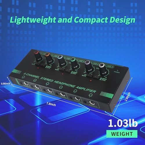 Headphone Amp Amplifier - 6-Channel