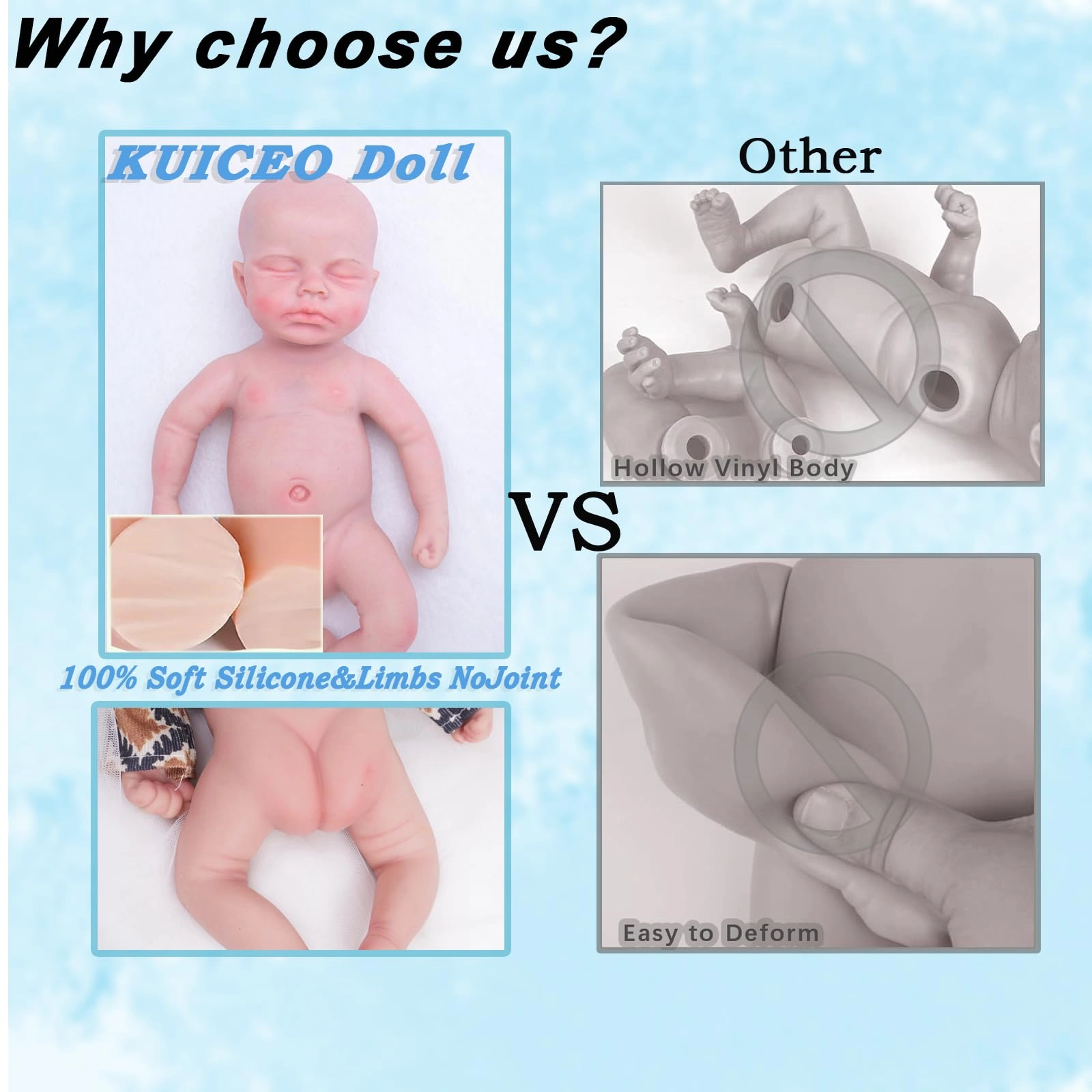 Reborn Baby Doll - 12 inch Full Body Silicone Baby Boy