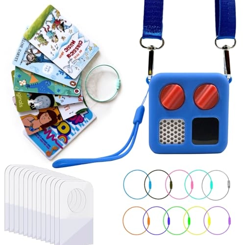 Silicone Case - Blue for Yoto Mini + Card Tabs&Rings - 200 pcs 10 rings