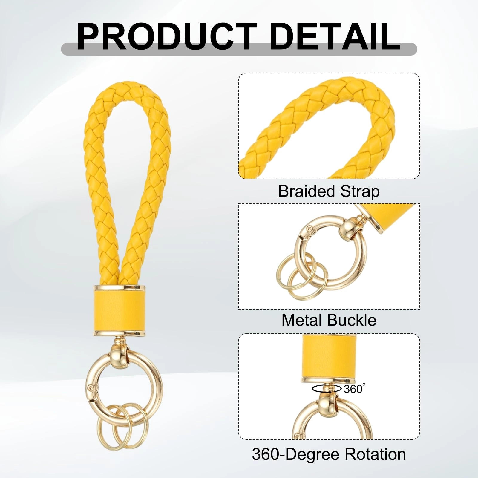 Braided Leather Keychain - Animal