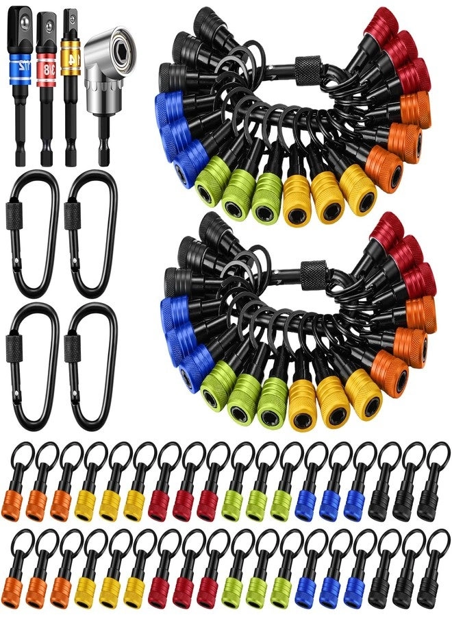 Threlaco Drill Bit Holder Keychains + Socket Hex Shank Screwdriver Extension - 1/4 3/8 1/2"