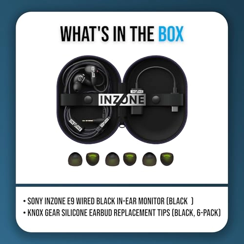 INZONE E9 - Wired Earbud + Earbud Replacement Tips - 6-Pack