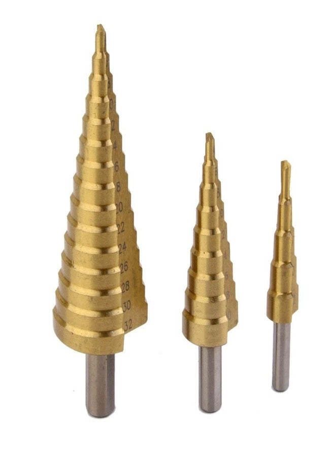 SHUANGYOU Step Cone Drill - HSS Steel Titanium 3 Piece 4-12/20/32mm