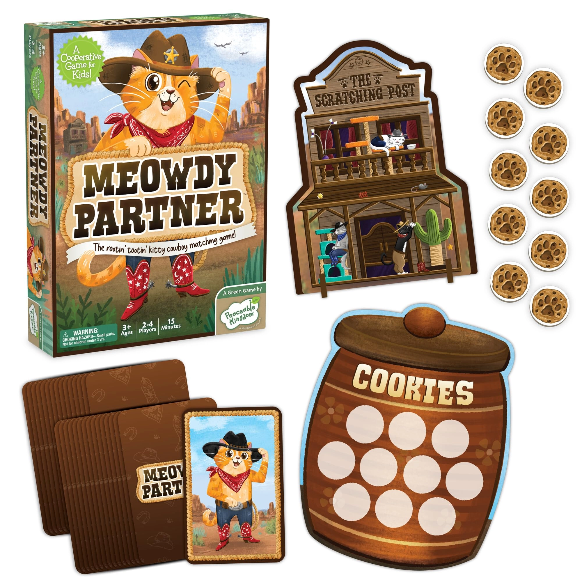 Peaceable Kingdom Meowdy Partner - Cooperative Memory Game